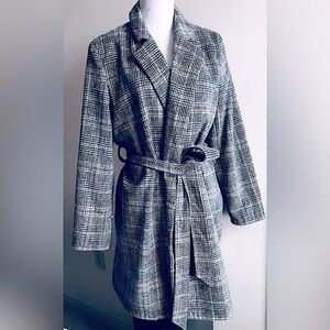 A New Day Black and White Plaid Coat XL